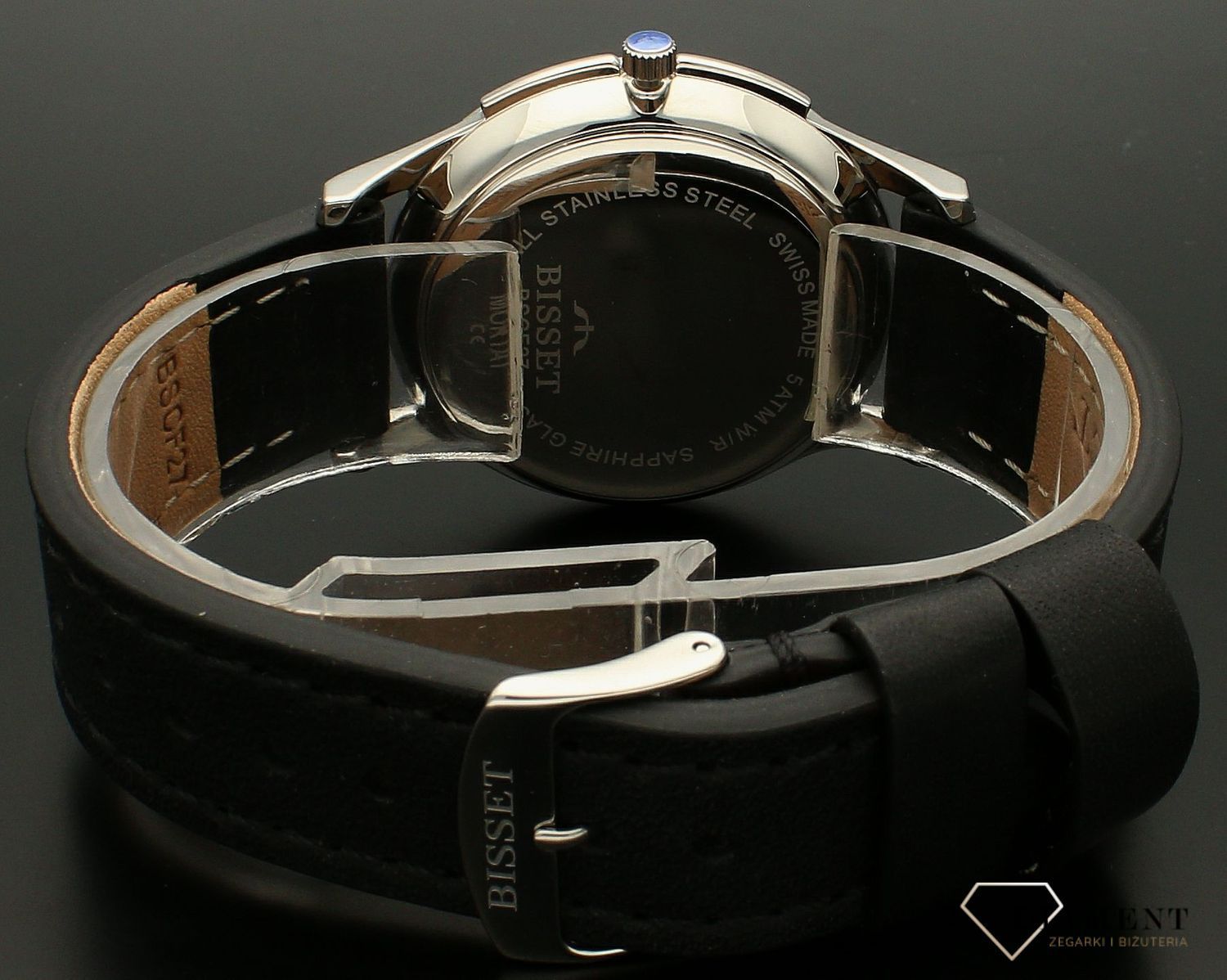 Zegarek męski Bisset srebrno-granatowy BSCF27.jpg